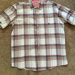 Cinch Men's Pink and Gray Plaid Button Down Shirt